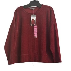 Berkeley Jensen Women's Sparkle Crewneck Sweater - Burgundy